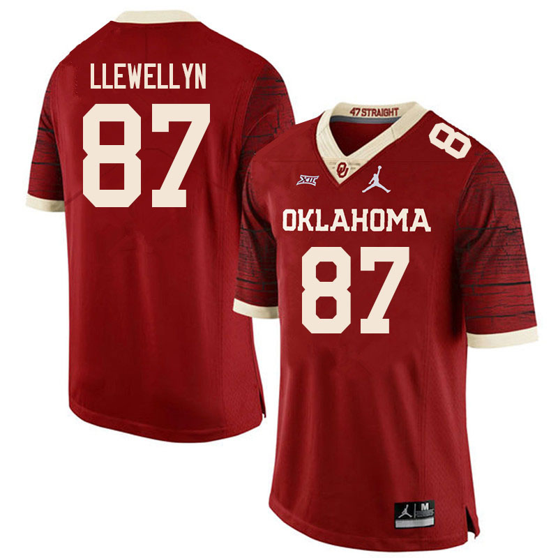 Oklahoma Sooners #87 Jason Llewellyn College Football Jerseys Sale-Retro